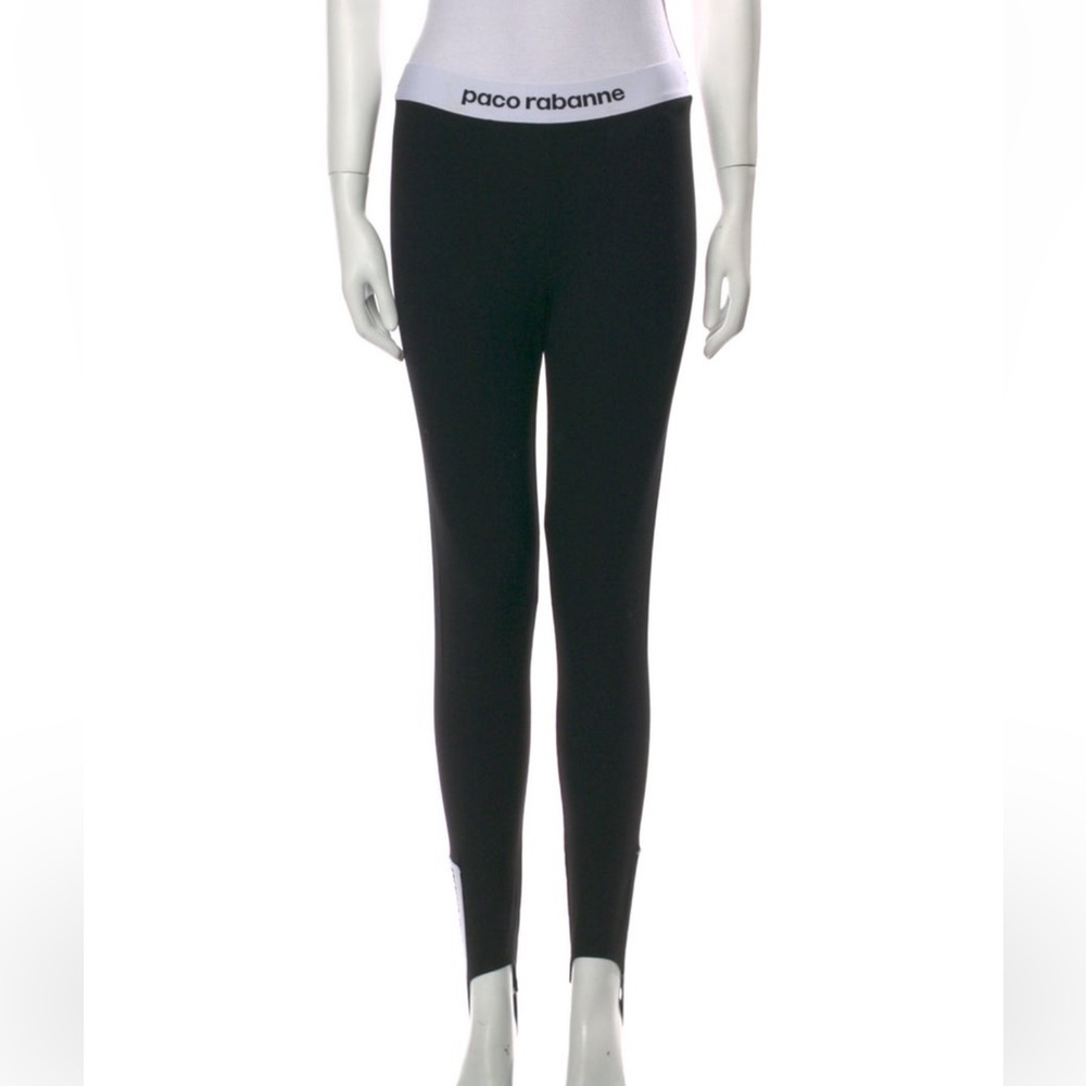 Paco Rabanne Activewear Leggings with Logo Waistband & Stirrups Size S